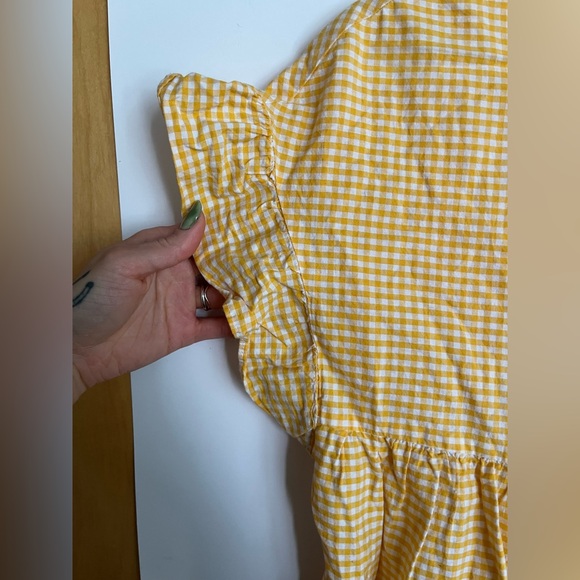 Yellow Gingham Ruffle Dress - Picture 2 of 7